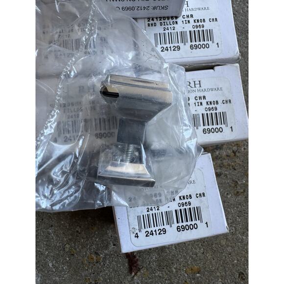 Restoration Hardware Dillon Knobs Large 1” Chrome Lot Of Eight (8) New - Picture 5 of 9